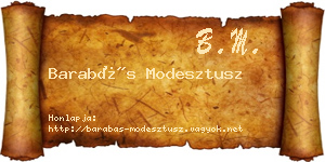 Barabás Modesztusz névjegykártya